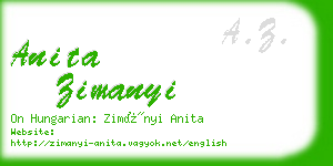 anita zimanyi business card